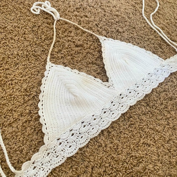 SHEIN Tops - Crochet Self Tie Bra Top